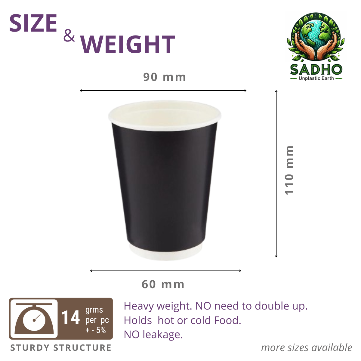 12oz (350 ml) Double Wall Paper Cups