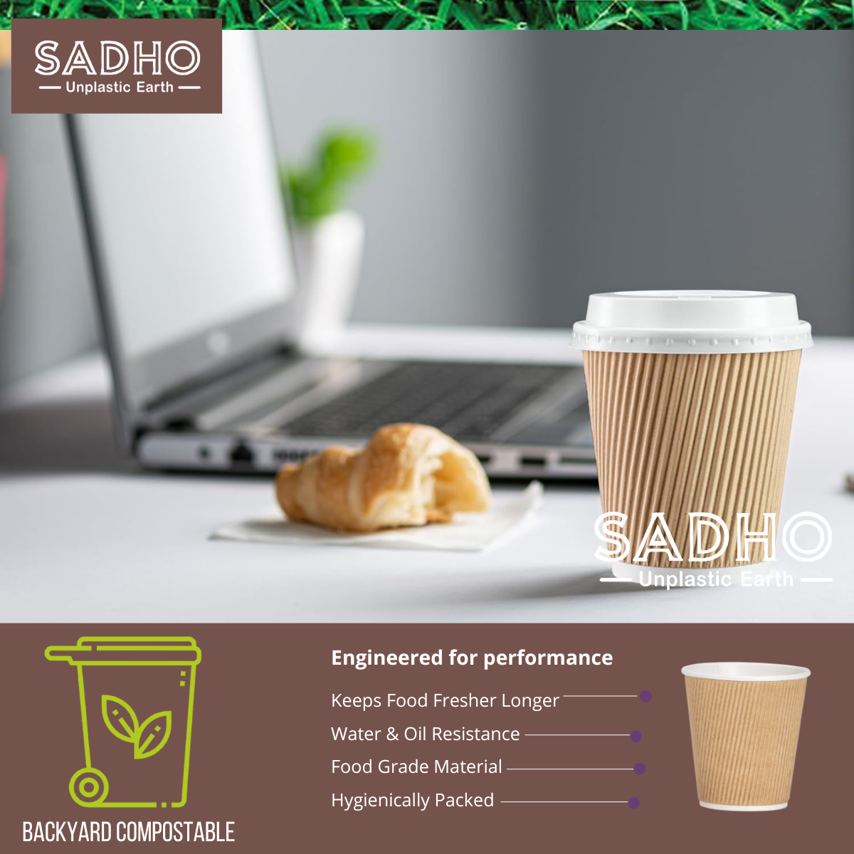 10oz (300 ml) Ripple Paper Cups
