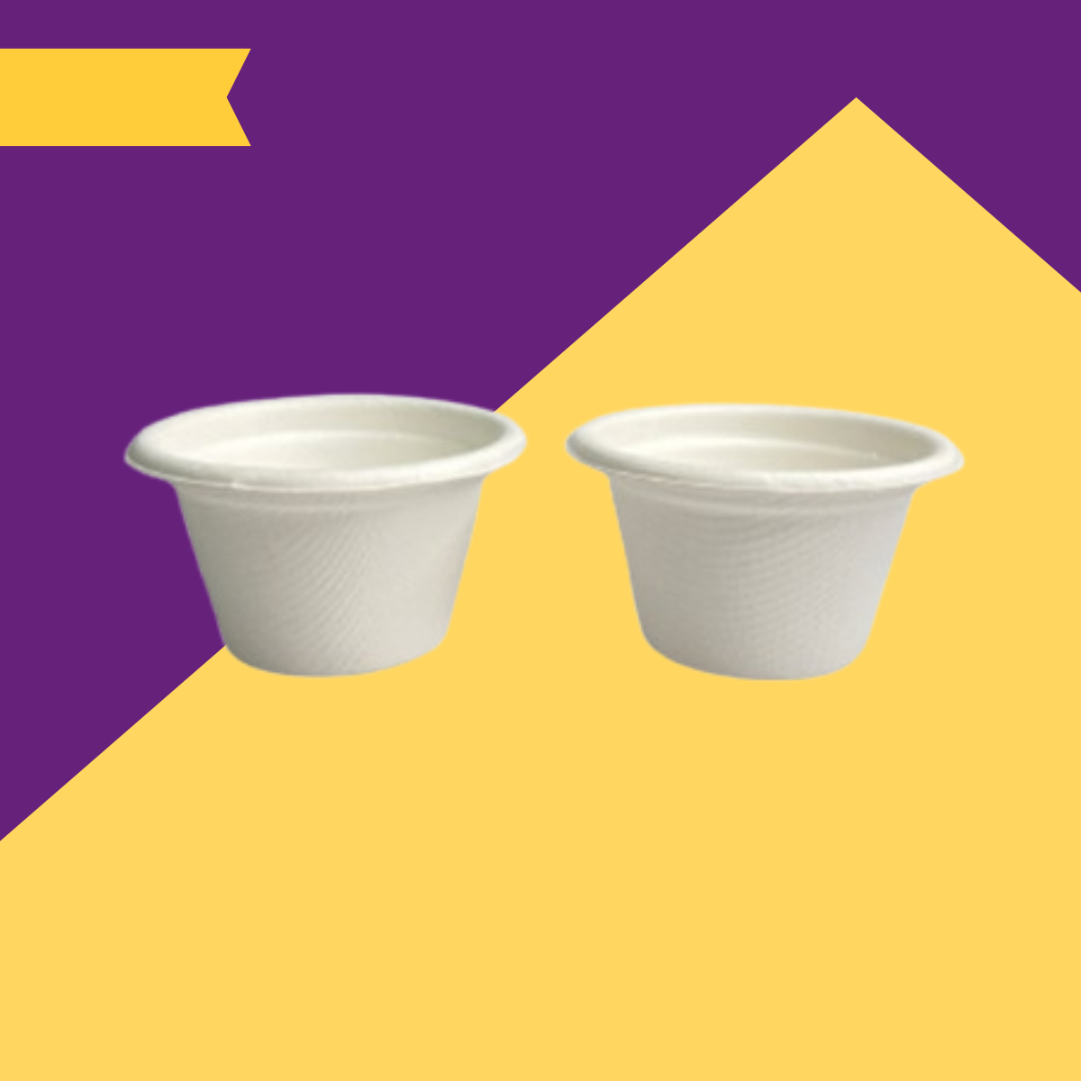 3.7oz (110 ml) Cups (Round) Bagasse (White)