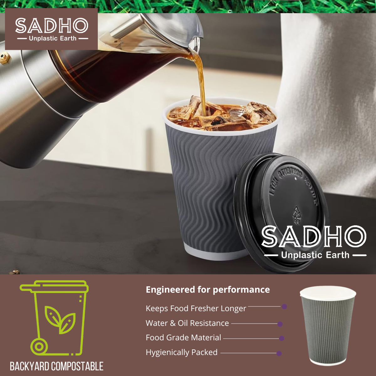 12oz (350 ml) Ripple Paper Cups