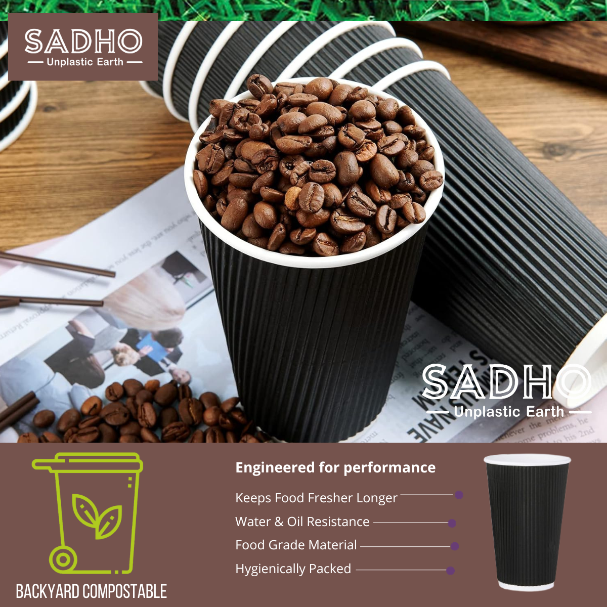 16oz (480 ml) Ripple Paper Cups
