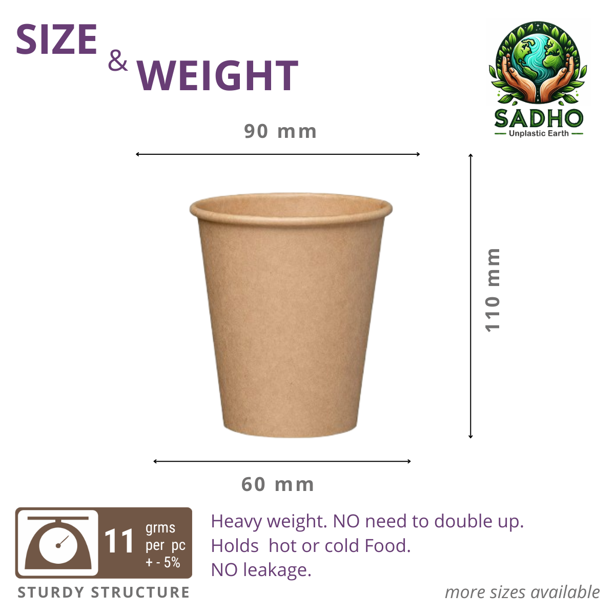 12oz (350 ml) Single Wall Paper Cups