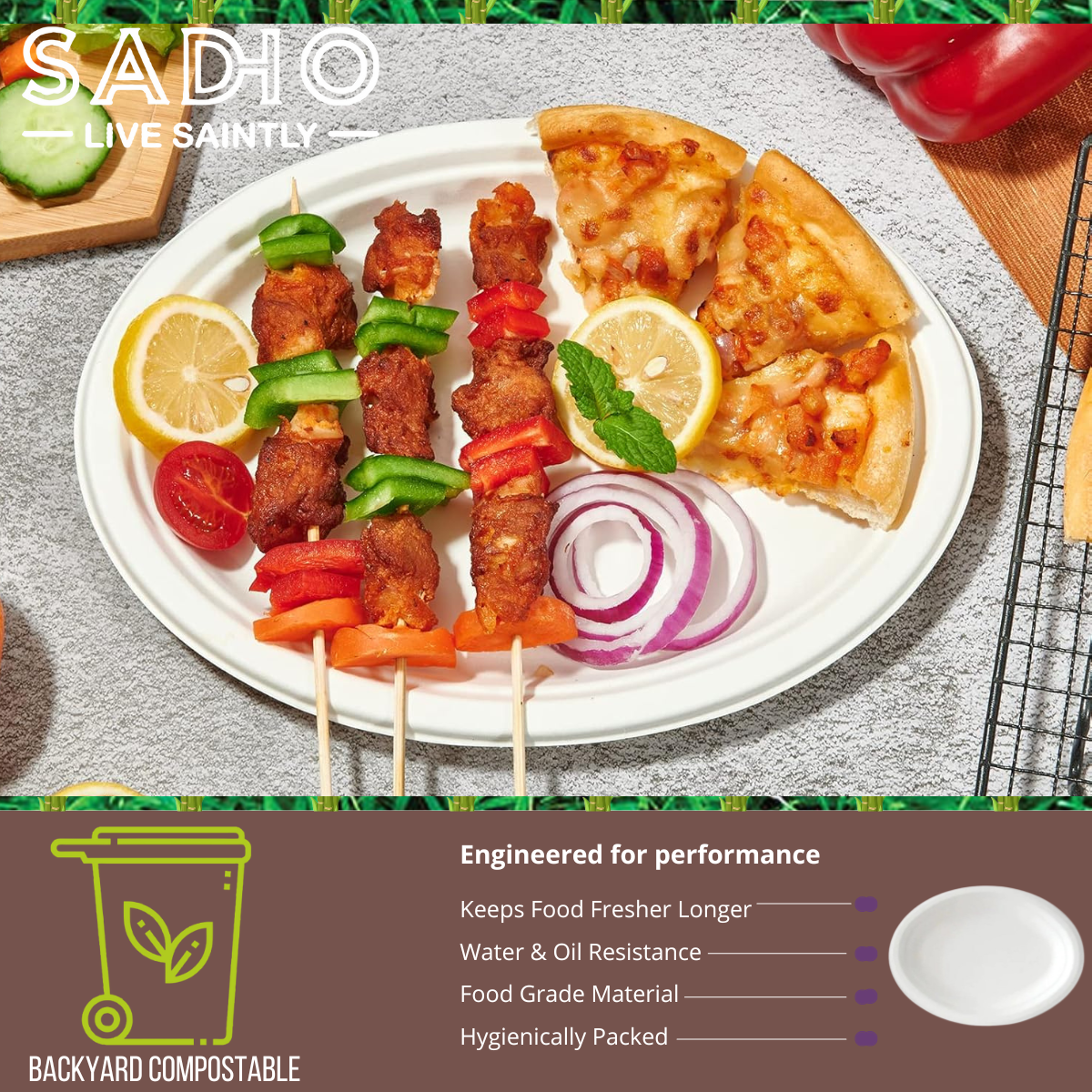 12.5x10 inch (32x25cm) Plates (Oval) Bagasse (White)