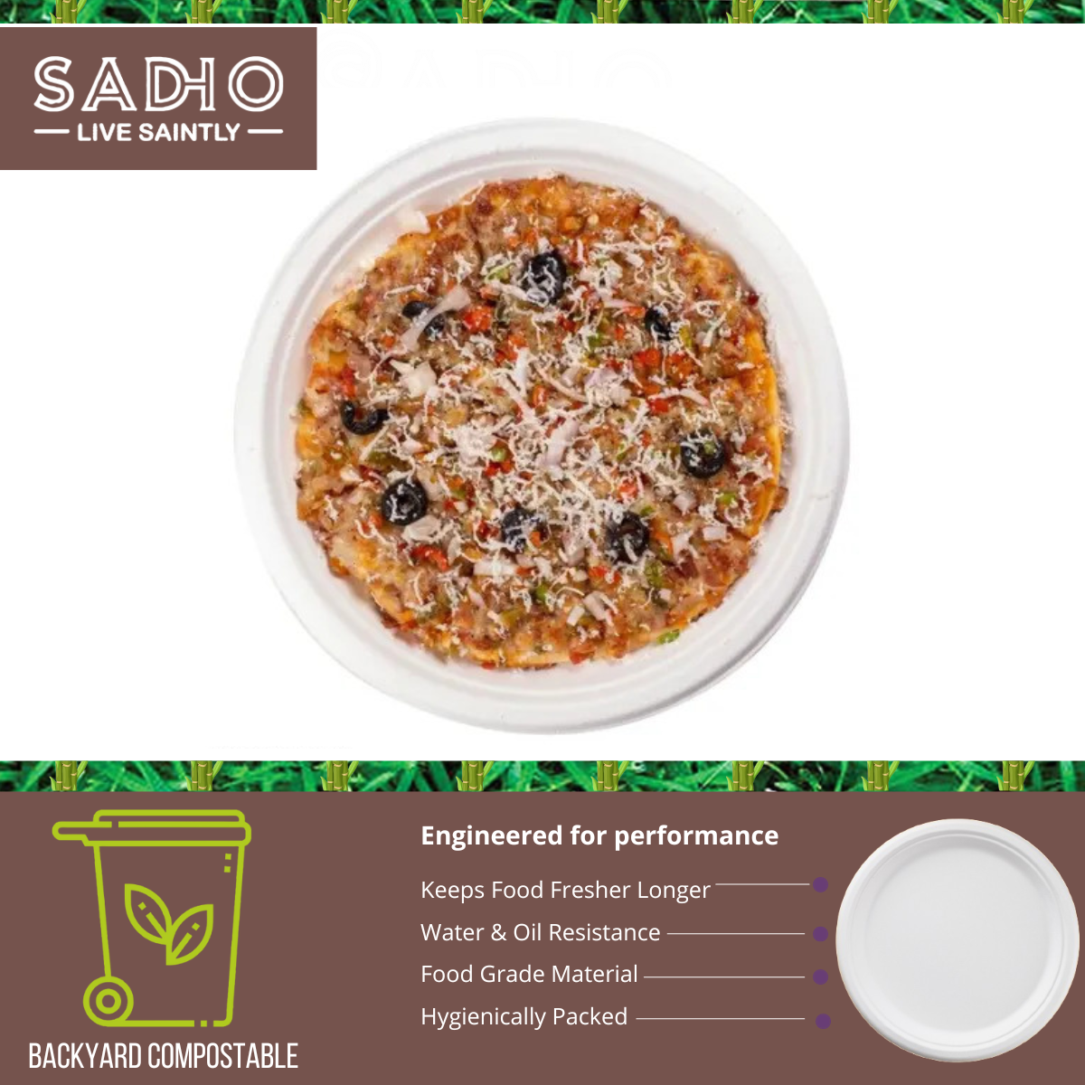 12 inch (30.5cm) Plates (Round) Bagasse (White)