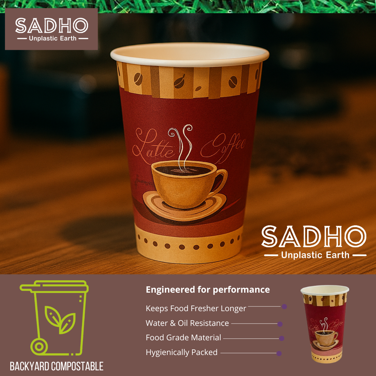 16oz (480 ml) Single Wall Paper Cups
