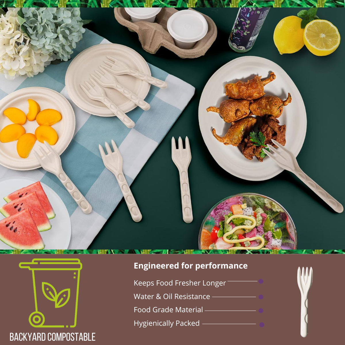 160 mm (16cm) Fork Bagasse (White)