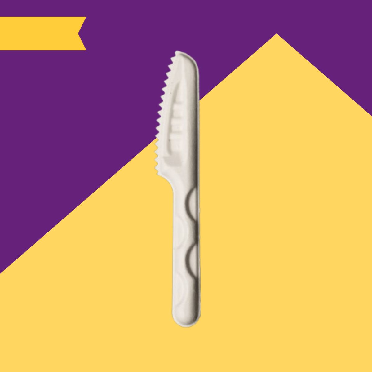 160 mm (16cm) Knife Bagasse (White)