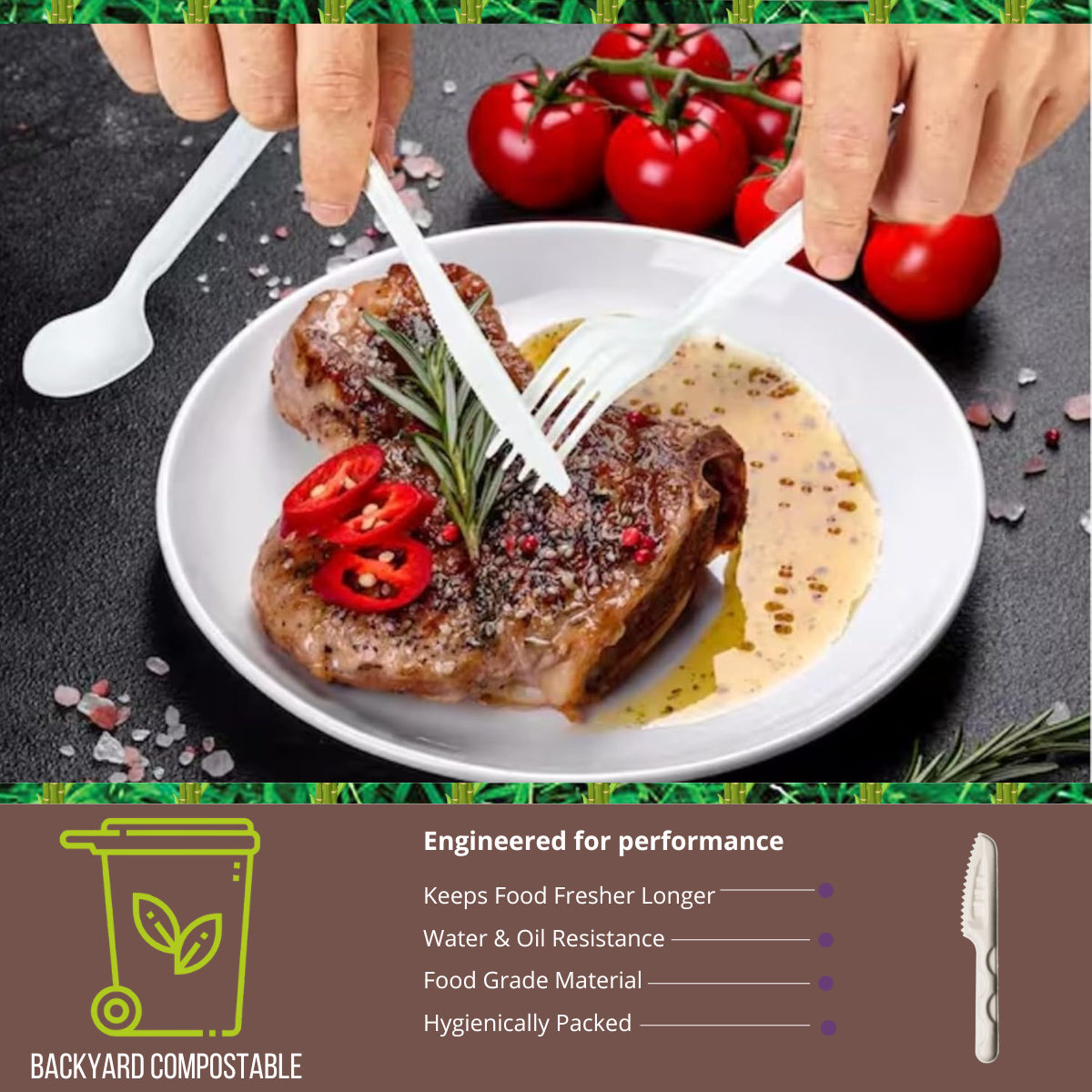 160 mm (16cm) Knife Bagasse (White)