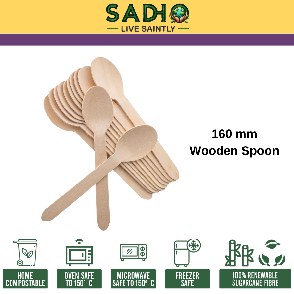 160 mm (16cm) Spoon made of Birchwood