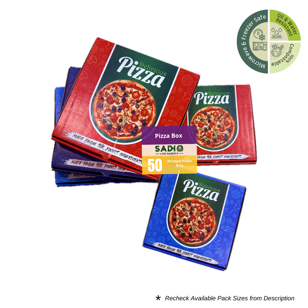 Printed Pizza Box for 9 inch and 10 inch Pizza