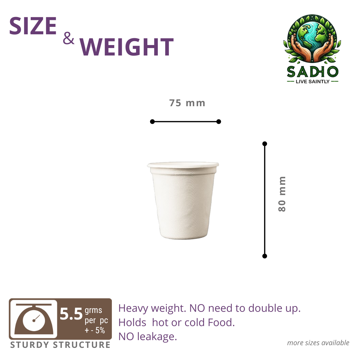 7.5oz (220 ml) Glass (Round) Bagasse (White)