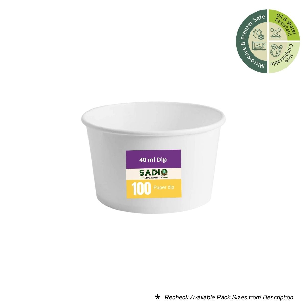 Food Paper 40 ml Dip (White)