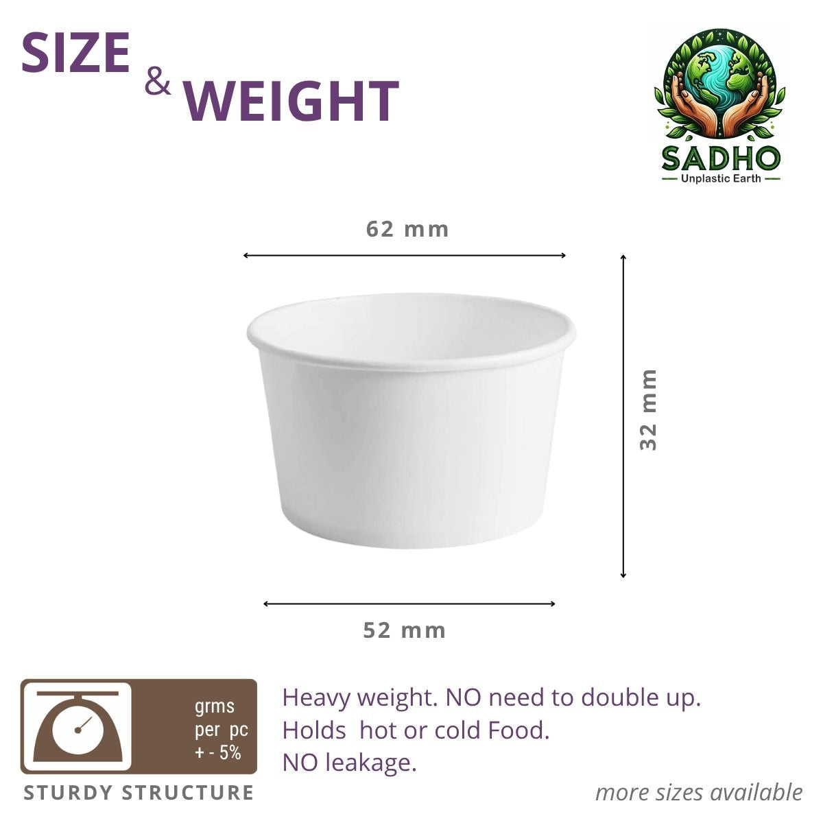 Food Paper 40 ml Dip (White)