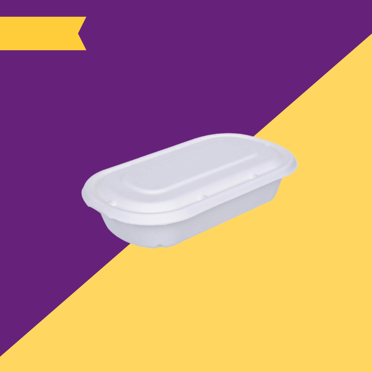 17oz (500 ml) containers (Rectoval) Bagasse (White)