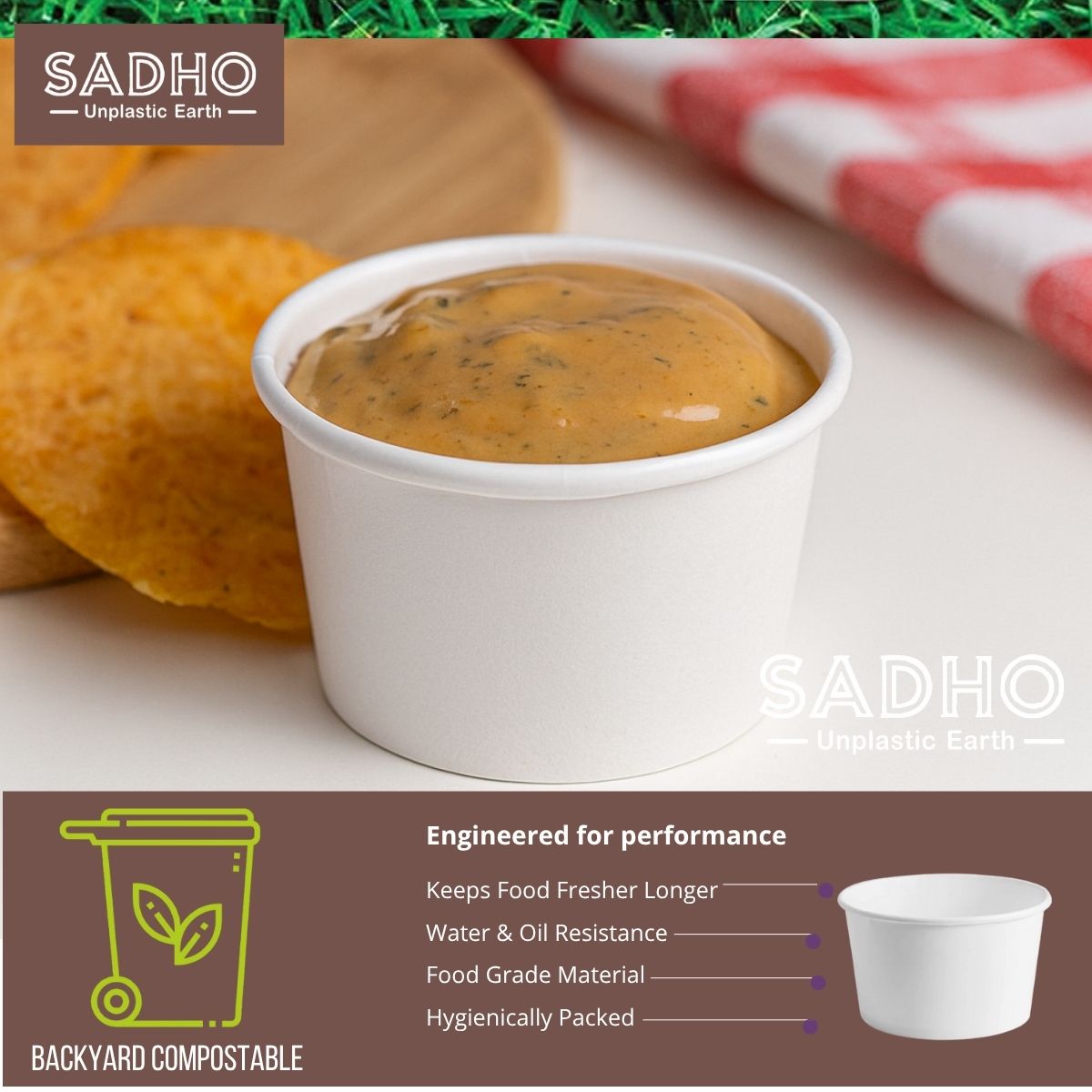 Food Paper 40 ml Dip (White)