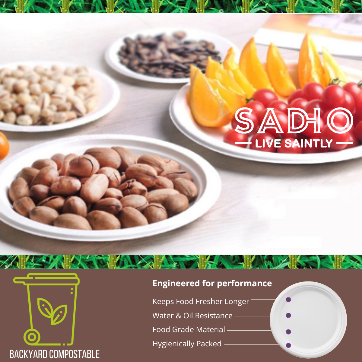 6 inch (15cm) Plates (Round) Bagasse (White)