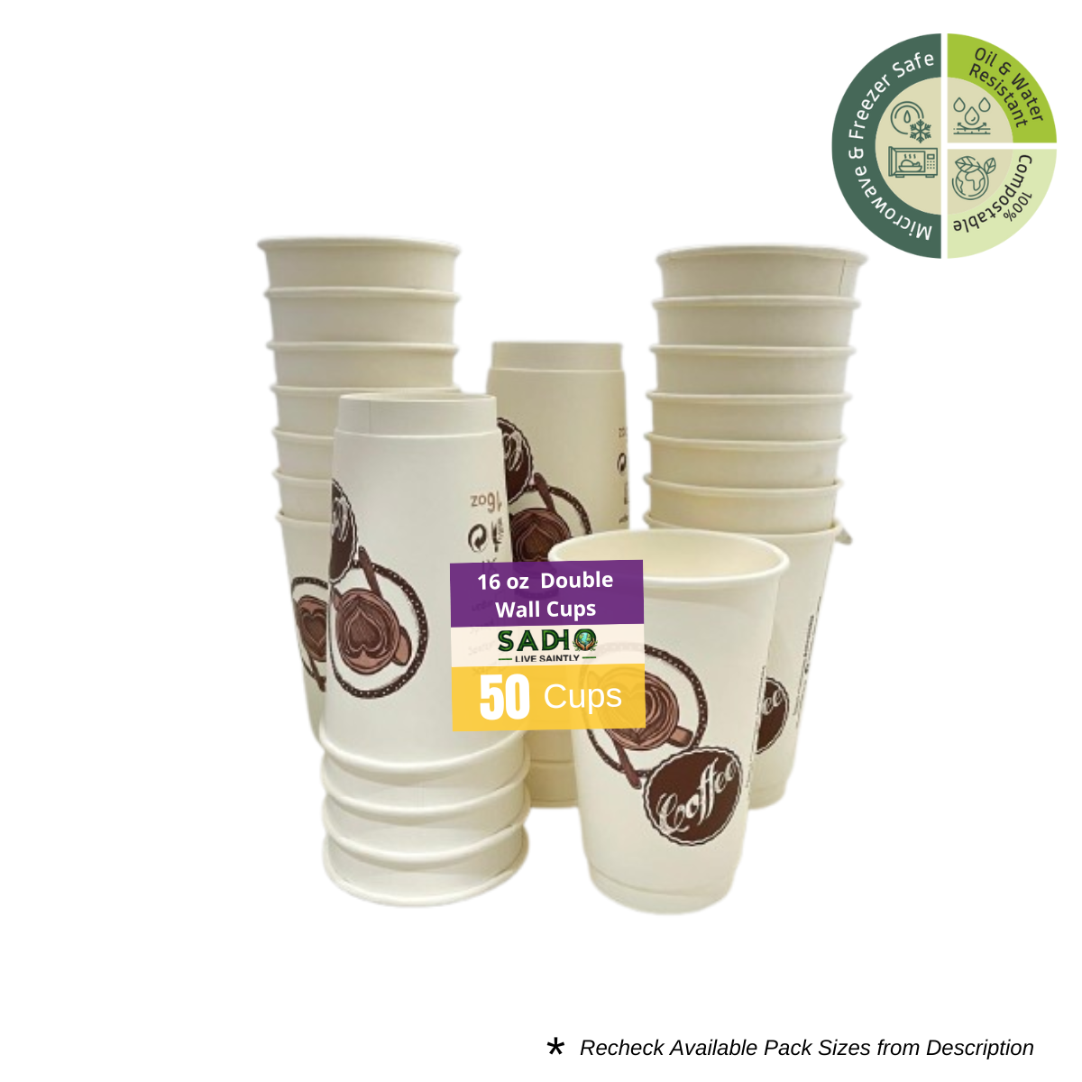 16oz (480 ml) Double Wall Paper Cups