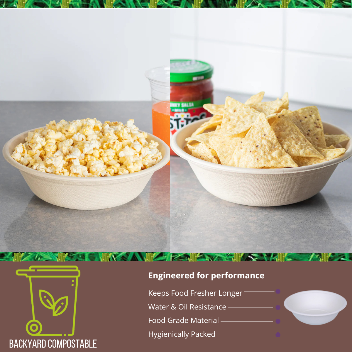 24oz (720 ml) Bowls (Round) Bagasse (White)
