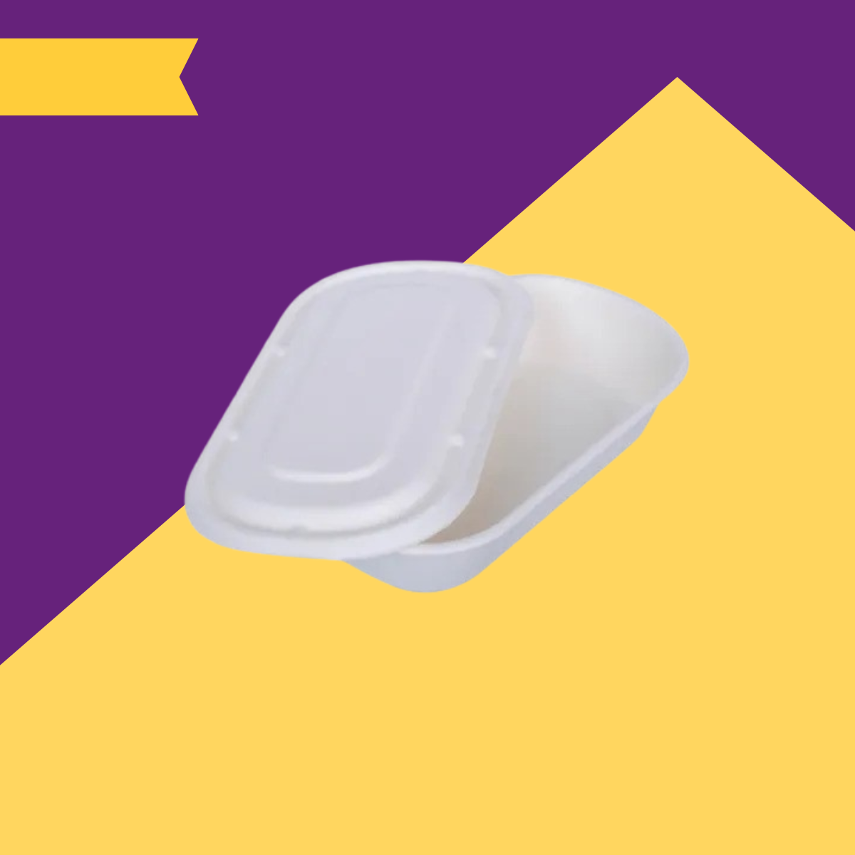25oz (750 ml) Containers (Rectoval) Bagasse (White)