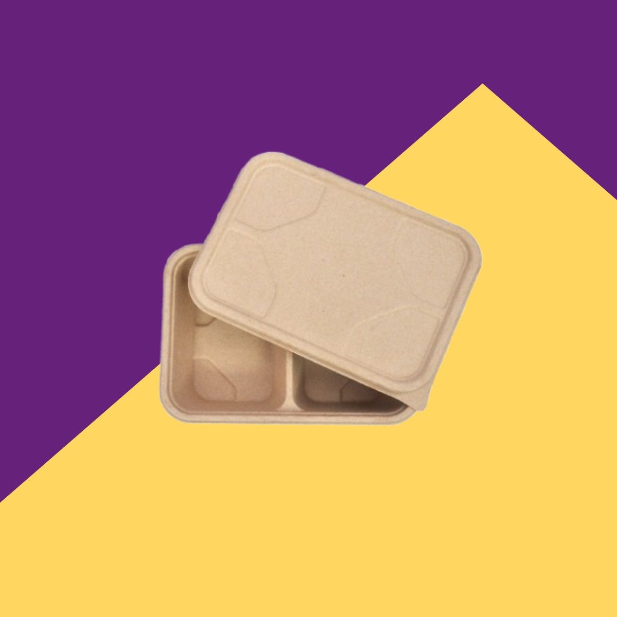 1000 ml (50-50) Container Bagasse (Brown)