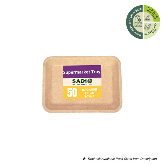 Rectangular Bagasse (Brown) Tray – Ideal for Supermarkets & Food Packaging