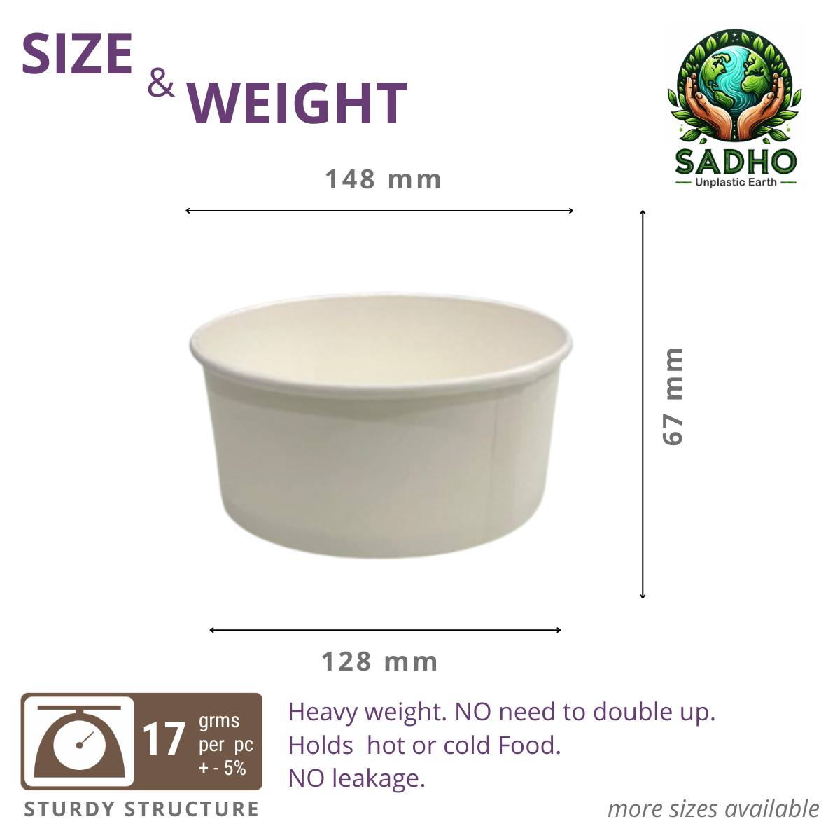 750 ml Flat Food Paper Tumbler