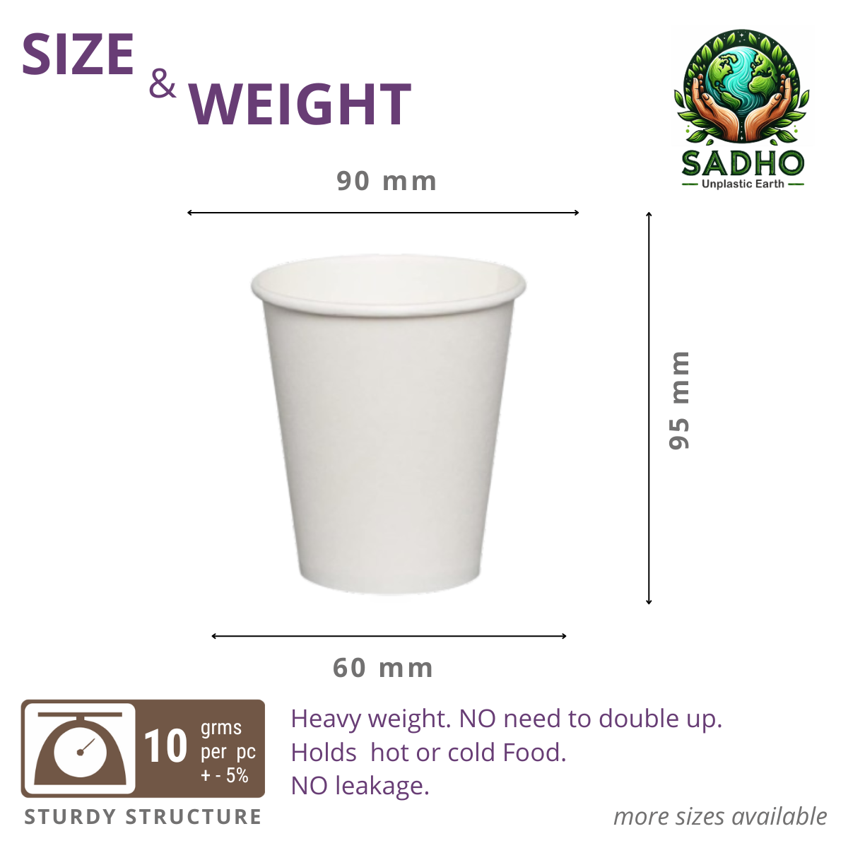 10oz (300 ml) Single Wall Paper Cups