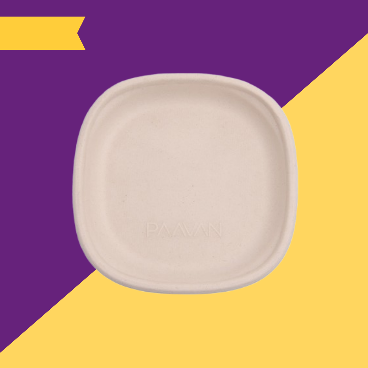 10 inch (25cm) Plates (Square) Bagasse (Brown)