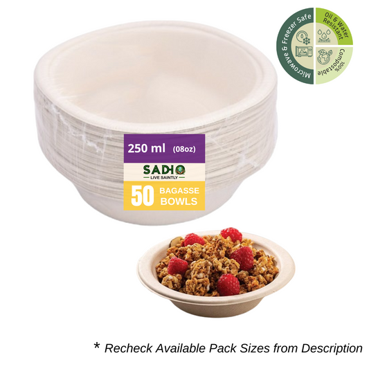 8.5oz (250 ml) bowls (Round) Bagasse (Brown)