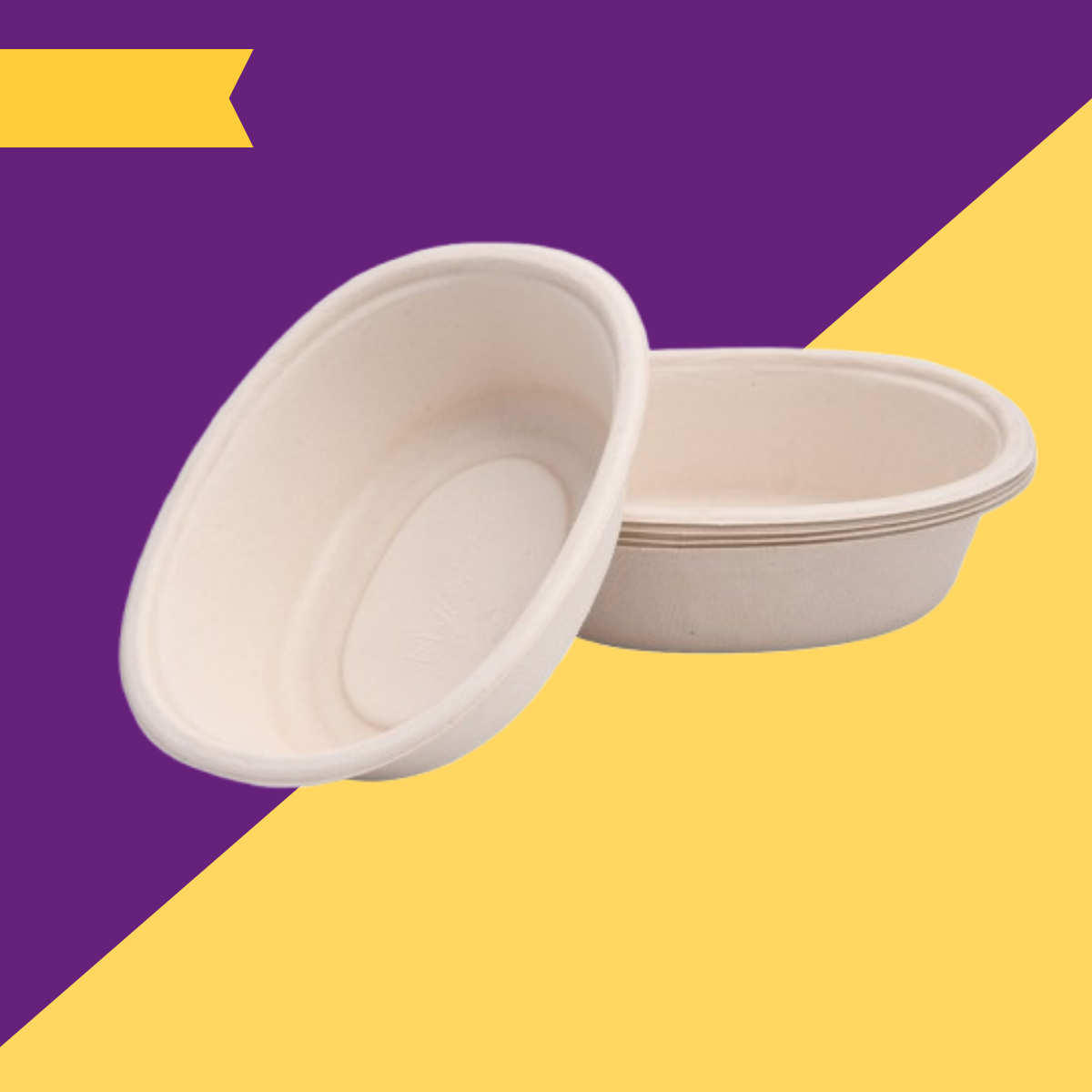 12oz (350 ml) bowls (Round) Bagasse (Brown)