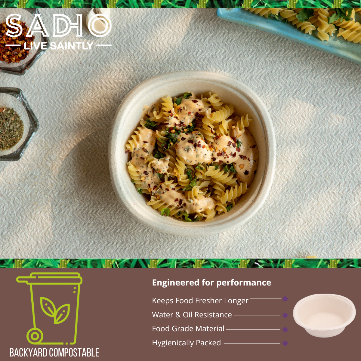 12oz (350 ml) bowls (Round) Bagasse (Brown)