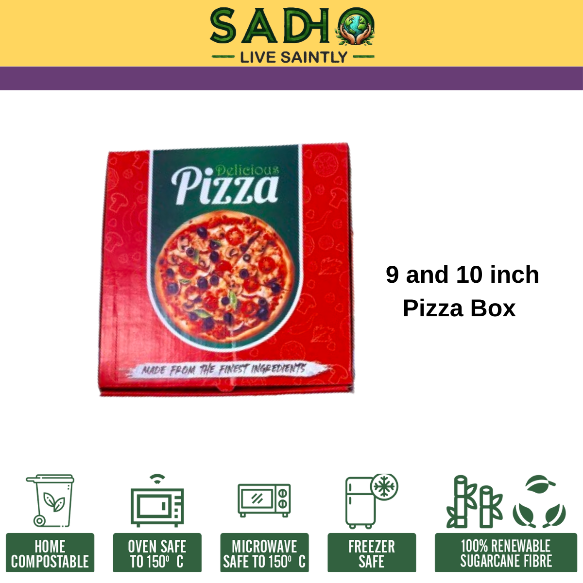 Printed Pizza Box for 9 inch and 10 inch Pizza