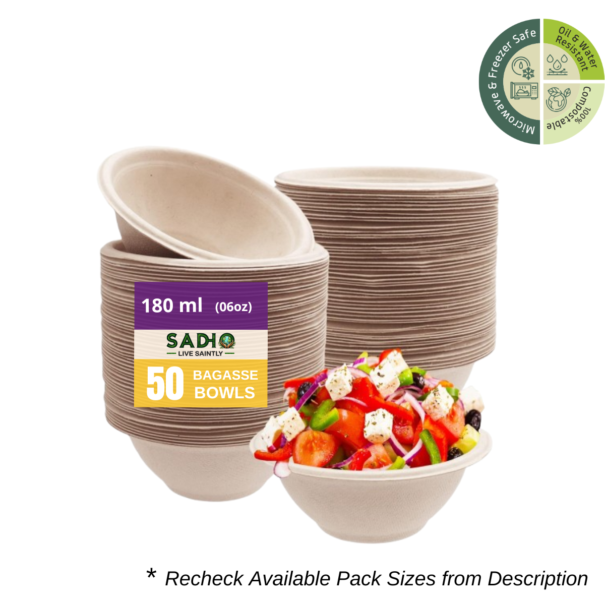 6oz (180ml) Bowl (Round) Bagasse (Brown)