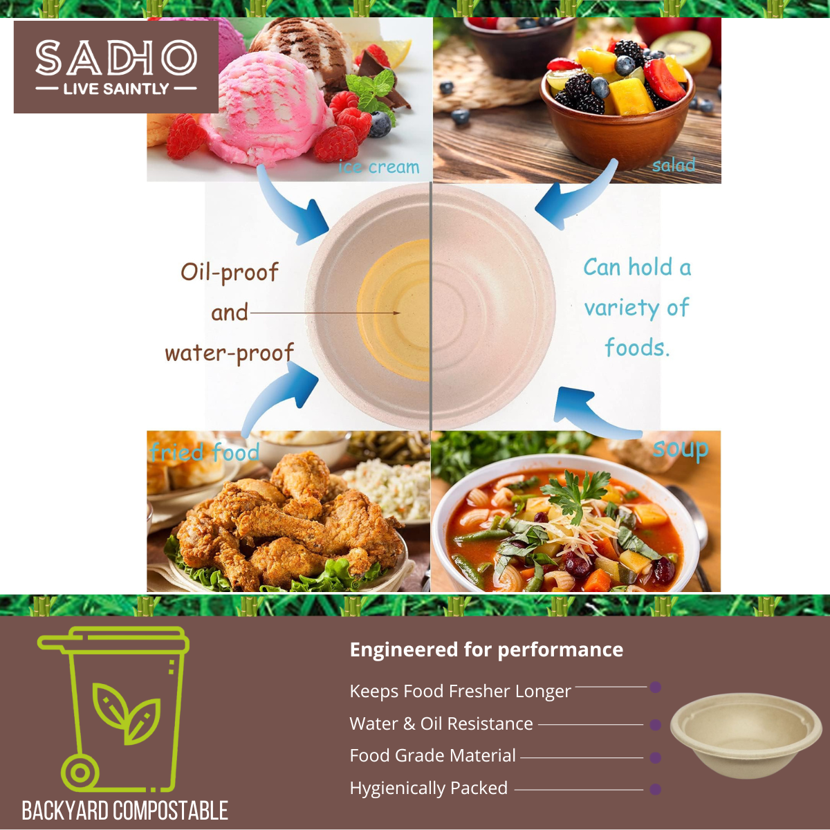 6oz (180ml) Bowl (Round) Bagasse (Brown)