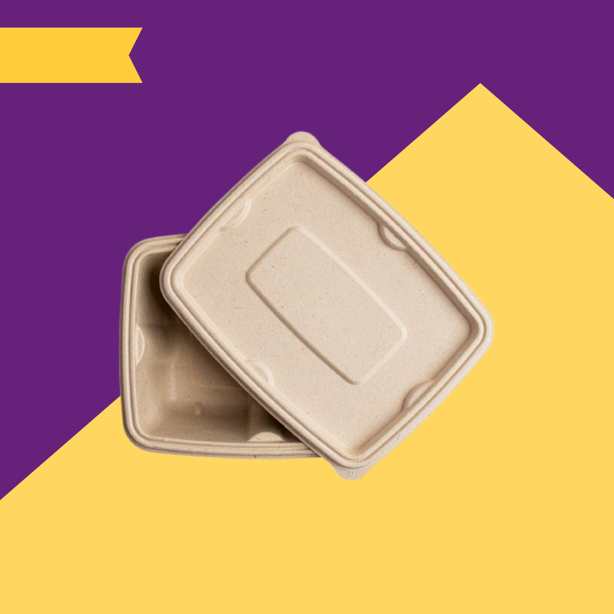 Lid for 1000 ml Container Bagasse (Brown)