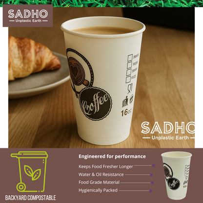 16oz (480 ml) Double Wall Paper Cups