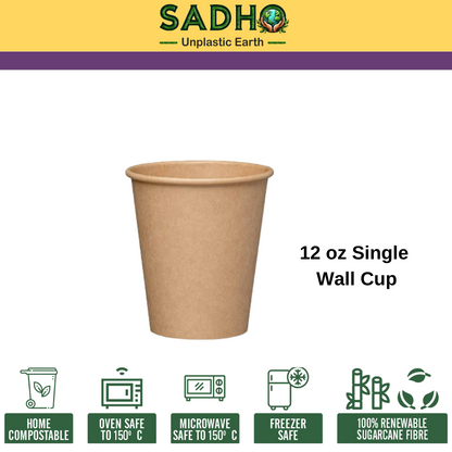 12oz (350 ml) Single Wall Paper Cups