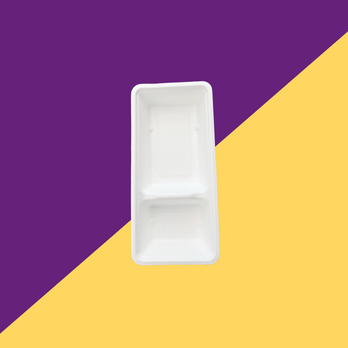 Rectangular Bagasse (White) 2 Compartment Sushi Tray