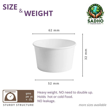 Food Paper 40 ml Dip (White)