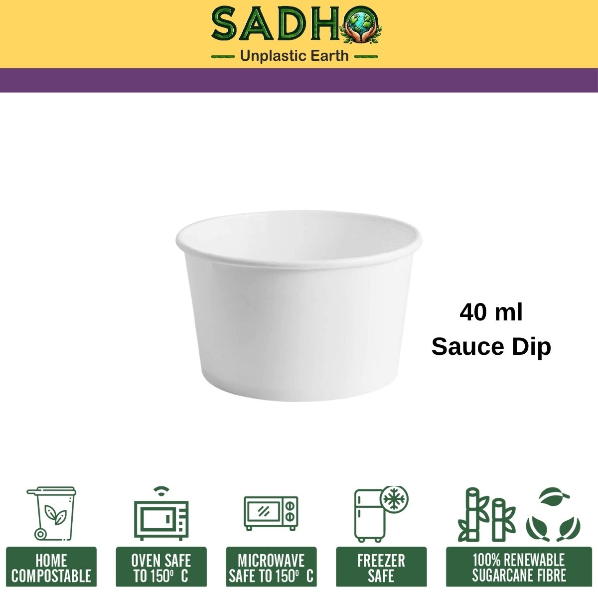 Food Paper 40 ml Dip (White)