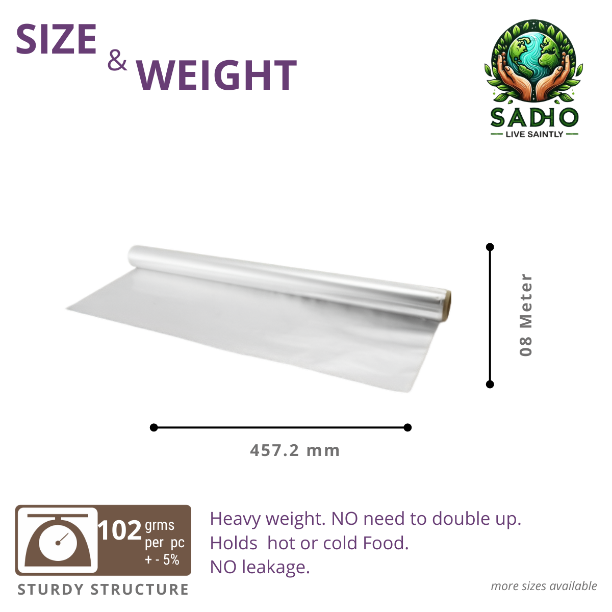 1kg Aluminum Foil Roll of 18inch (45cm) width