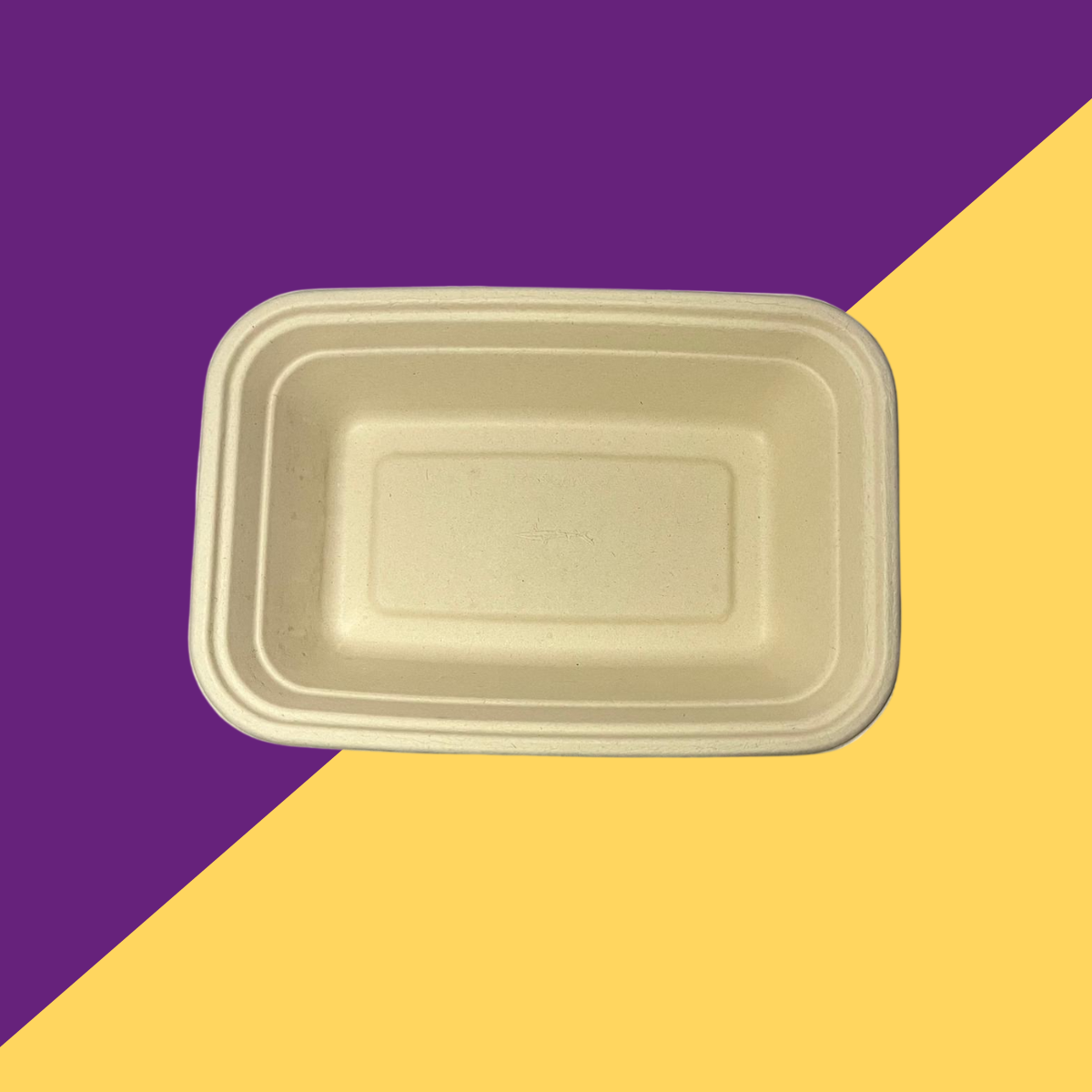 32oz (950 ml) Container (Rectangular) made of Unbleached Brown Bagasse