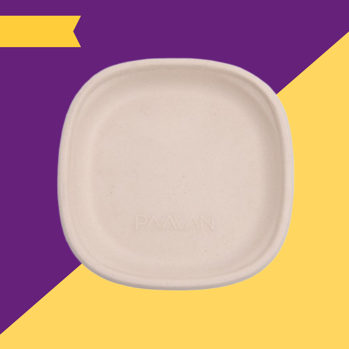 12 inch (30.5cm) plates (Square) made of Unbleached Brown Bagasse