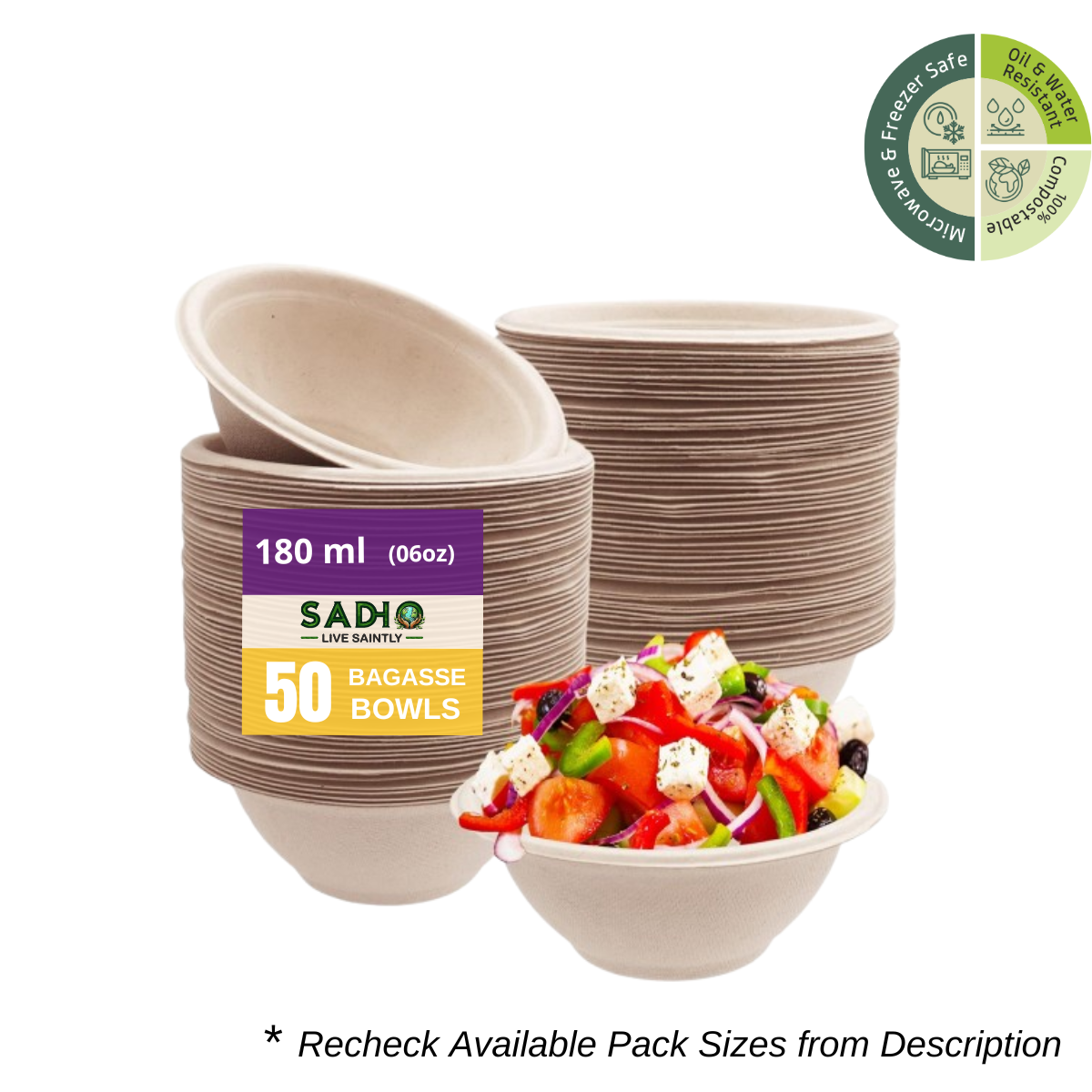 6oz (180 ml) bowls (Round) made of Unbleached Brown Bagasse