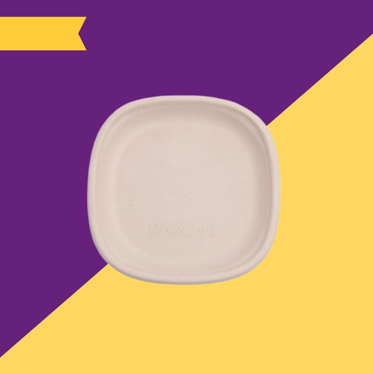 7 inch (16.2cm) plates (Square) made of Unbleached Brown Bagasse