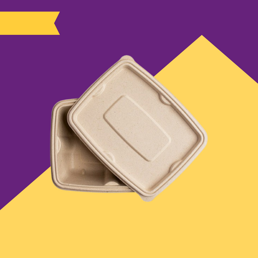 Common Lid for 500 and 650 ml Container made of Unbleached Natural Brown Bagasse