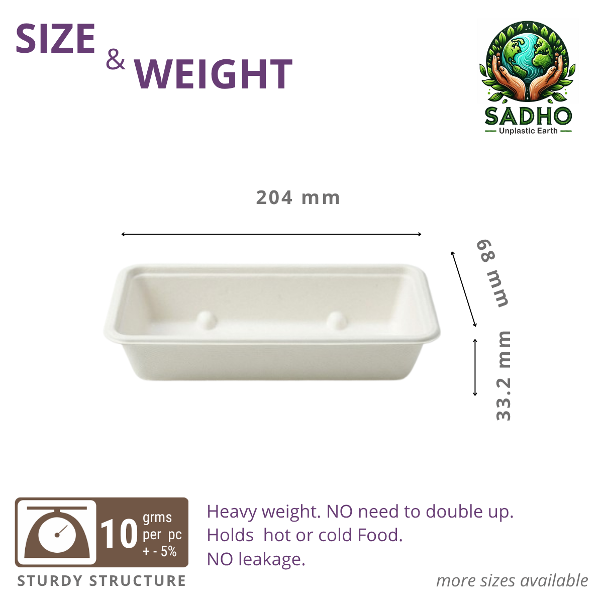Rectangular Bagasse (White) Sushi Tray