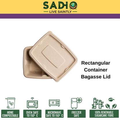 Lid for 1000 ml Container made of Unbleached Natural Brown Bagasse